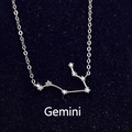 Gemini constellation necklace in S925 sterling silver with sparkling crystals - Gemini (S-N492)