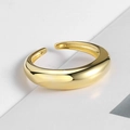 Minimalist golden dome open ring with a high-polished mirror finish and adjustable band - Minimalist Dome Open Style (R706)