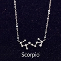 Elegant S925 sterling silver Scorpio zodiac necklace with sparkling white zircons - Scorpio (S-N497)