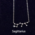 S925 sterling silver Sagittarius zodiac necklace featuring a sparkling zircon constellation - Sagittarius (S-N498)