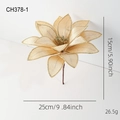 Champagne gold fabric Christmas Poinsettia decoration with glitter edges and stem - Gold Christmas Flower