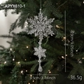 Transparenter Acryl-Schneeflocken-Anhänger mit Kristalltropfen am beleuchteten Weihnachtsbaum - Schneeflocke Hängestil A (APYX610-1)