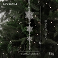 Acryl-Schneeflocken-Anhänger für den Weihnachtsbaum mit Tropfenperle 28,5 cm Gesamtlänge - Schneeflocke Hängestil D (APYX610-4)