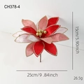 Pink and red fabric Christmas poinsettia with golden glitter edges and center - Red Pink Christmas Flower