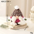 Figurine de gnome de Noël fait main avec chapeau de pomme de pin et barbe blanche - Ornement Gnome à Cheveux Longs Pomme de Pin
