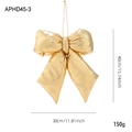 Grande fiocco di Natale dorato da appendere con trama metallica misura 40cm x 30cm - Grande (40cm) / Oro