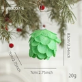 Green pine cone Christmas ornament with glitter finish and silver hanging loop - 7CM Pine Cone Ball Style C (ABB227-6) / Green