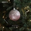 Boule de Noël rose de 8 cm avec paillettes et motif d'étoiles argentées - Boule de Noël Style E (Étoile Brillante Rose)