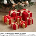 Luxury red and gold Christmas gift box set with ribbons for holiday tree decoration - Red Gold Gift Box 7-Piece Set