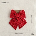 Lazo grande de lentejuelas rojas 25x20cm para adornos de árbol y decoración navideña - Pequeño Rojo / Pequeño