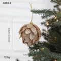 Adorno de piña de pino brillante oro champán para decoración de árbol de Navidad - Bola de Pétalos Estilo B (ABB3-8)