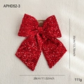 Große rote Pailletten-Weihnachtsschleife, 35x28cm elegante Festtagsdekoration - Große Größe Rot