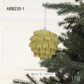Glittering golden hollow lace Christmas ball ornament 8cm hanging on a tree branch - 8CM Lace Hollow Ball Style E (ABB230-1)