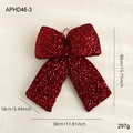 Fiocco natalizio bordeaux scintillante con paillettes per albero di Natale 40x30cm - Fiocco Grande