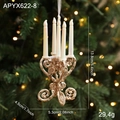 Colgante navideño dorado brillante con forma de vela para decoración de árbol festivo - Candelabro Estilo B