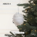 White lace pinecone Christmas ball 8cm ornament hanging on a festive tree branch - 8CM White Lace Ball Style E (ABB230-4)