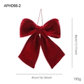 Lazo grande de terciopelo rojo para árbol de Navidad con textura suave, medida 45cm - Lazo Grande Rojo