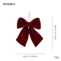 Lazo grande de terciopelo rojo para árbol de Navidad, medidas 32x35cm con colgador - Lazo Pequeño Rojo Vino