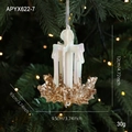 Décoration de Noël en forme de bougie blanche 12cm avec paillettes dorées brillantes - Style Chandelier