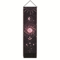 Böhmischer Wandteppich mit Sonnen- und Mondfinsternis-Muster, lila Astrologie und Quasten - 32.5x130cm / Mystisches Astrologisches Muster (Style-1)