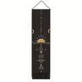 Detail eines böhmischen Wandteppichs mit Mondphasen, Golddruck und schwarzen Fransen - 32.5x130cm / Mystische Astrologie-Symbole (Style-3)