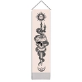 Vertical gothic tapestry with tarot sun, skull, snake, and moon illustrations and tassels - 32.5x130cm / Beige Pink Gothic Style (款式-2)