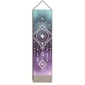 Detailed close-up of celestial moon tapestry with dreamlike gradient and fish totem - 32.5x130cm / Cyan-Purple Gradient Astrological Fish Totem (Style-2)