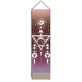 Vertical art wall hanging scroll with geometric moon cycle and astrology patterns - 32.5x130cm / Red-Purple Gradient Mystical Geometry (Style-3)