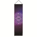 Detail of mystic eye tapestry with celestial sun and moon patterns and black tassels - Sun Rays Eye Style (Style-3) / 32.5x130cm