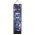 Nordic wall hanging tapestry featuring a dreamcatcher owl design with black tassels - 32.5x130cm / Starry Dreamcatcher Owl Style (款式-1)