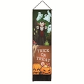 Banner di Halloween con vampiri, fantasmi e nappe nere per decorazioni da parete - 32.5x130cm / Stile-5 (Dolcetto o Scherzetto)