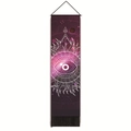 Bohemian evil eye wall hanging tapestry with celestial galaxy patterns and black tassels - Purple Galaxy Line Eye (Style-5) / 32.5x130cm