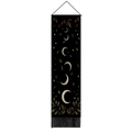 Vertical wall tapestry with moon phase stages, falling leaves patterns and black tassels - 32.5x130cm / Moon and Falling Leaves (款式-3)