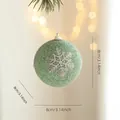 Bola de Navidad verde con purpurina, copo de nieve blanco y 8 cm de diámetro - 8CM Bola de Navidad Modelo B-Copo de Nieve (ABB239-2)