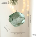 Bola de Navidad verde claro con purpurina y diseño de pétalos para decorar el árbol - 8CM Bola de Navidad Modelo D-Pétalos (ABB239-4)