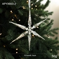 Étoile flocon de neige en acrylique transparent 15,5cm pour sapin de Noël - Pendentif Flocon de Neige Style B (APYX603-2)