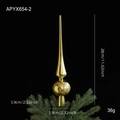 Puntale per albero di Natale dorato con fiocchi di neve stampati e altezza 28 cm - Oro