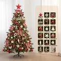 Sapin de Noël artificiel de 1,5 m avec 74 ornements rouges et blancs et lumières - Kit Sapin 1,5m Noeud Rouge et Blanc (Avec Lumières Sans Clôture)