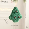 Ciondolo albero di Natale in peluche verde foresta con campanellini e corda di canapa - Albero di Natale di Peluche Verde