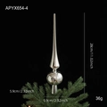 Puntale per albero di Natale in argento lucido da 28cm con elegante design a punta - Argento