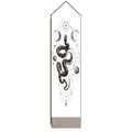 Minimalist moon phase snake tapestry with celestial stars and vertical scroll hanging cord - Mystical Moon Phase Snake (Style-1) / 32.5x130cm