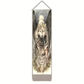 Vertical animal totem wall scroll featuring detailed wolf, tiger, and eagle illustrations - Realistic Multi-Animal Combination Style 1 / 32.5x130cm