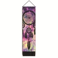 Dettaglio arazzo acchiappasogni con nappe nere e sfondo galassia nebulosa vibrante - 32.5x130cm / Acchiappasogni Cielo Stellato (Stile-4)