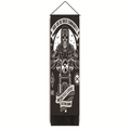 Detail van vintage schedel wandtapijt met zwarte kwastjes voor motorwanddecoratie - 32.5x130cm / Ride or Die Biker Stijl (Patroon-4)