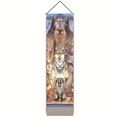 Vertical wall tapestry with ethnic animal totem art for living room decor - 32.5x130cm / Style-1 Indian Tribal Animals (Bear/Wolf/Deer)
