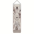 Detailed polar animal tapestry featuring polar bear, wolf and fox on white fabric - 32.5x130cm / Style-2 Polar Animals (Polar Bear/Wolf/Arctic Fox)