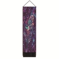 Macro detail of colorful mandala feather tapestry with starry purple galaxy background - 32.5x130cm / Purple Starry Sky Mandala Feather (Style-4)