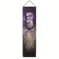 Vertical wall tapestry with dark forest prints and elegant black fringe detail - 32.5x130cm / Style 4 (Purple Moon Mystery Tree)