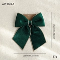 Grande fiocco di Natale in velluto verde scuro con bordi dorati su espositore - Grande (35x30cm) / Verde