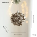 Champagne gold glitter Christmas ball ornament with 8cm diameter for tree decoration - Wrinkled Glitter Sequin Ball (ABB238-7)